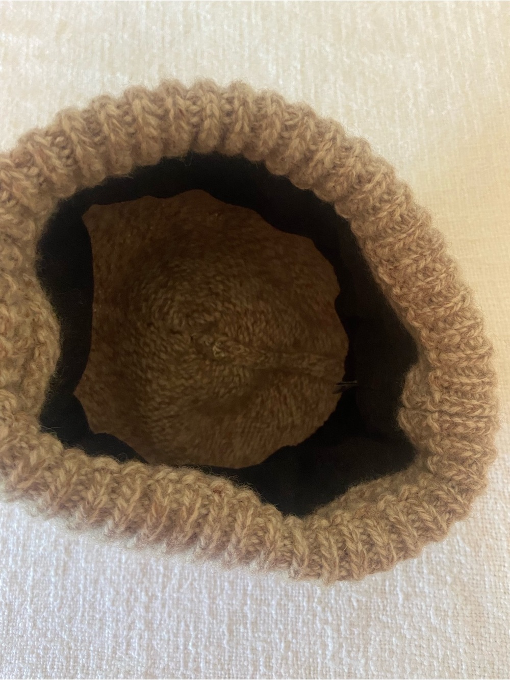 L.L. Bean Kids Knit Pom Hat in Brown and Cream - Picture 5 of 5
